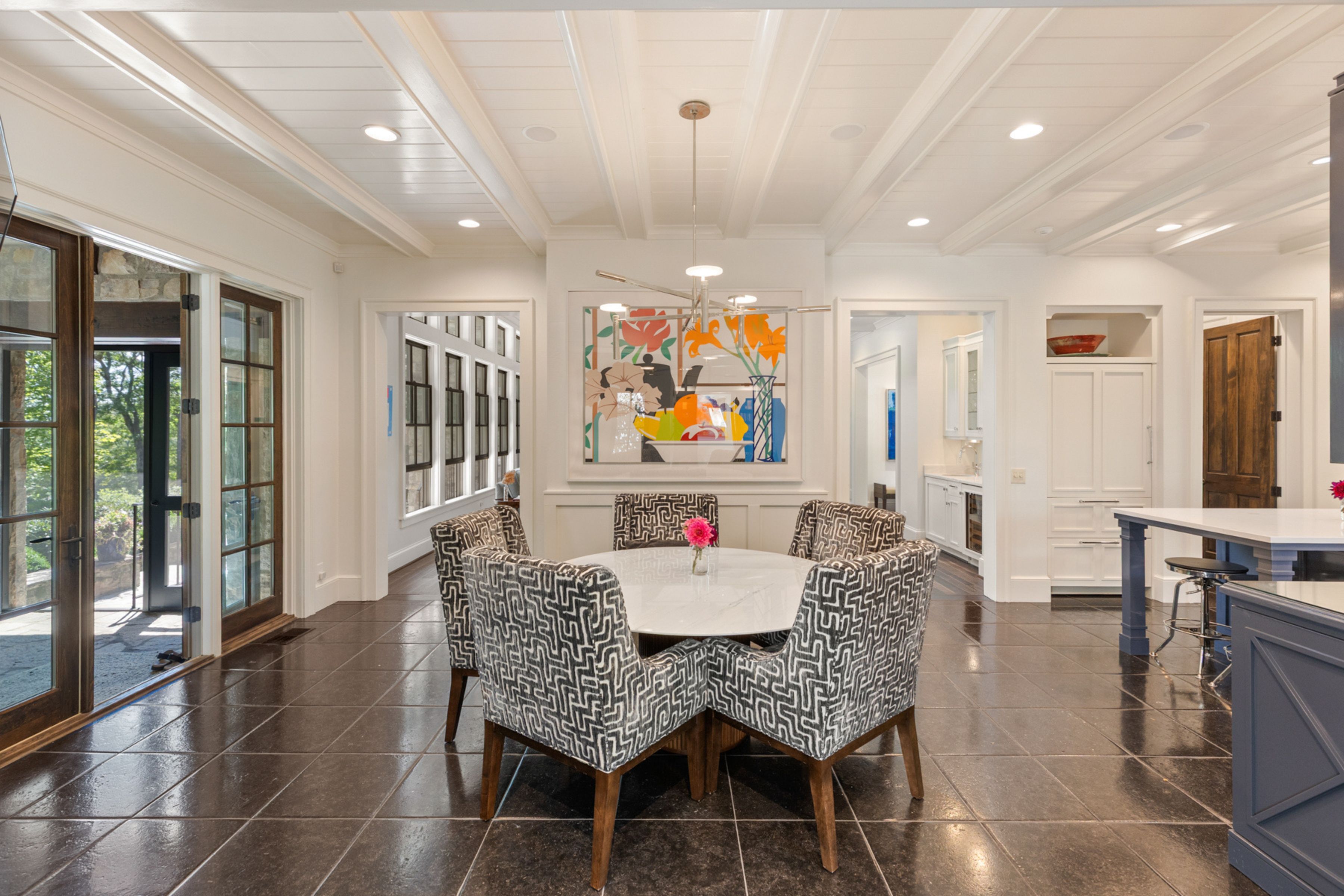 Kitchen, office, powder room, and mudroom