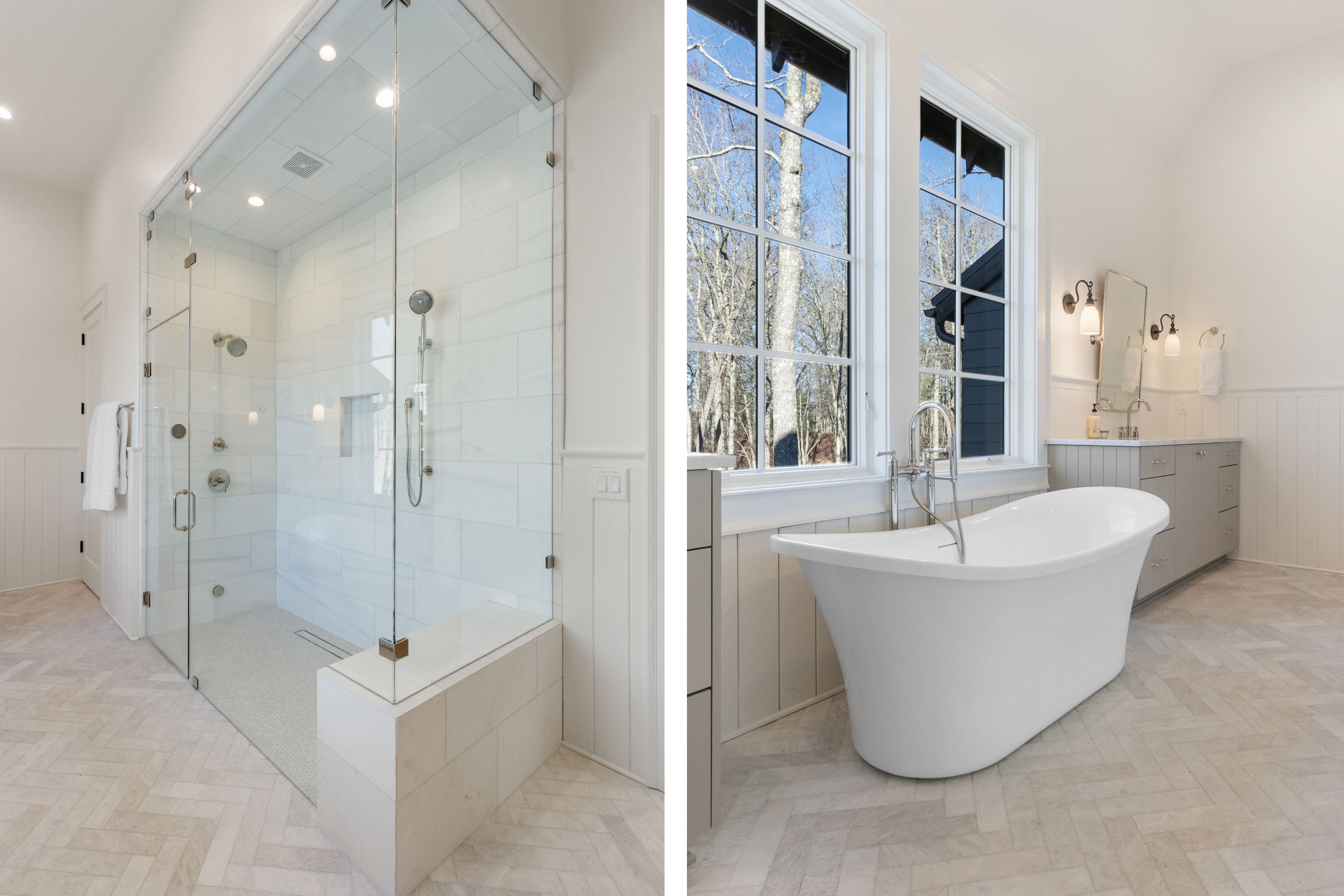 Primary-bath photography from a recently completed Tocami home