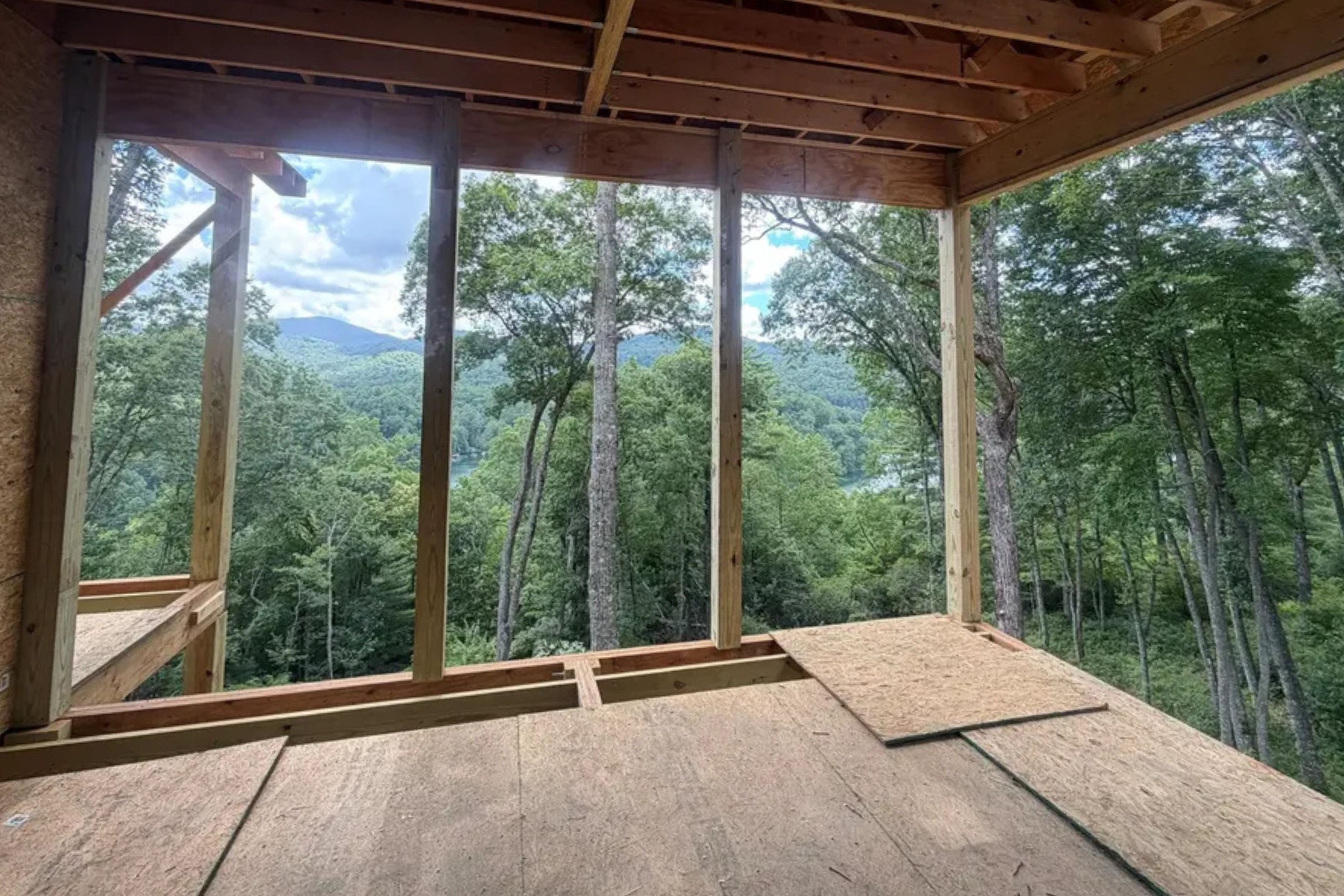 Interior construction photograph of 266 S Ridgeline Road