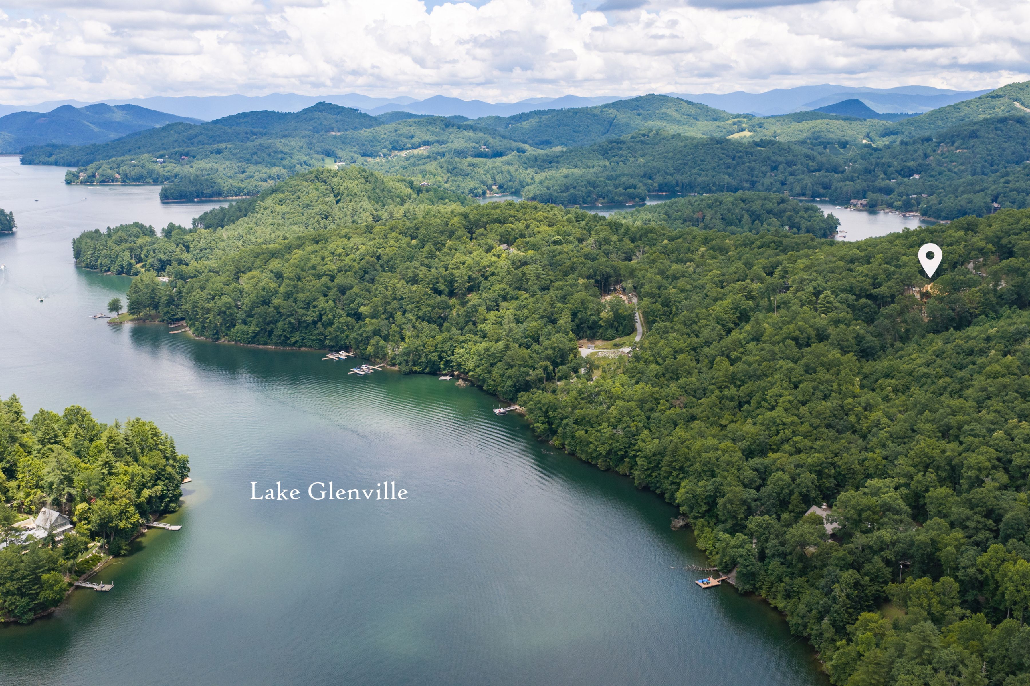 Aerial view of Lake Glenville and the Tocami community