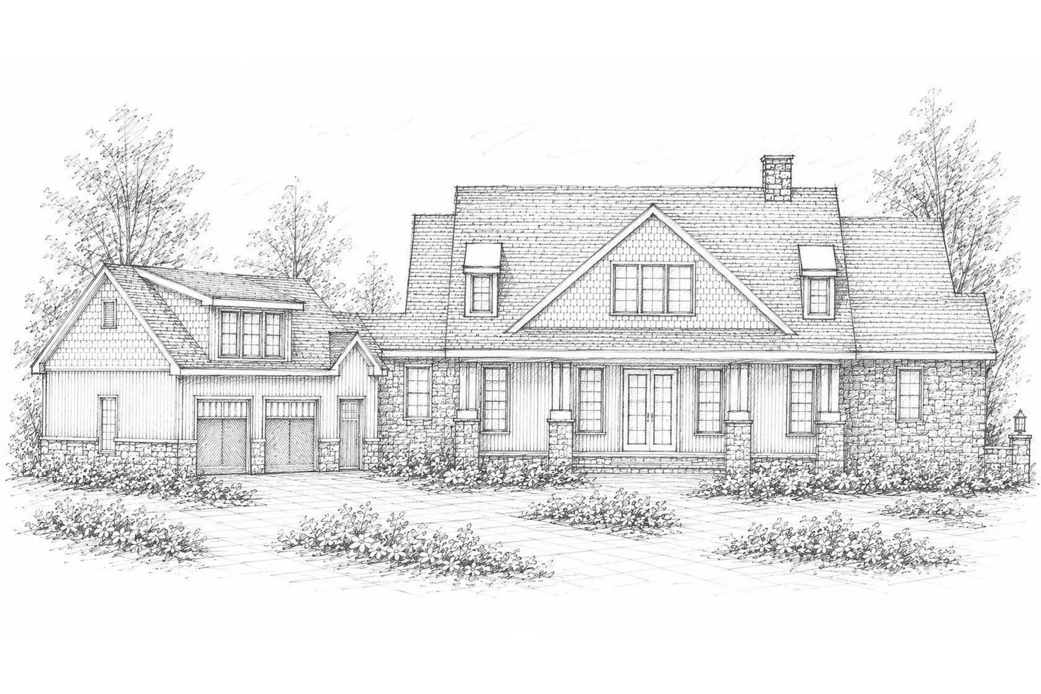 Exterior elevation rendering for 266 S Ridgeline Road