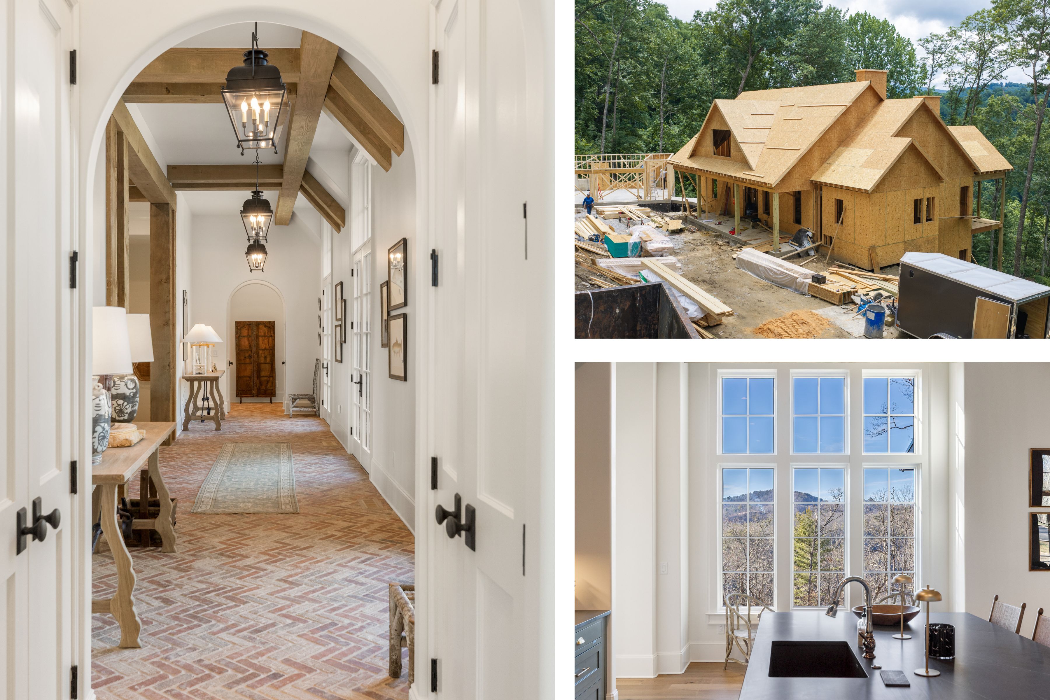 Construction and completed-home photography arranged together