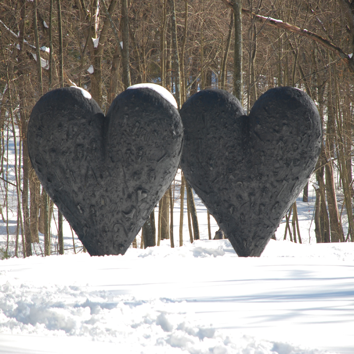 TWO BIG BLACK HEARTS. Jim Dine