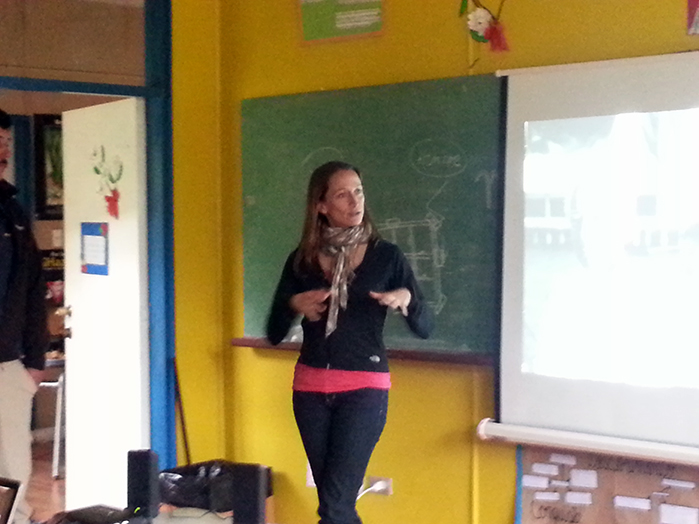 Celine Cousteau at Melimoyu village school