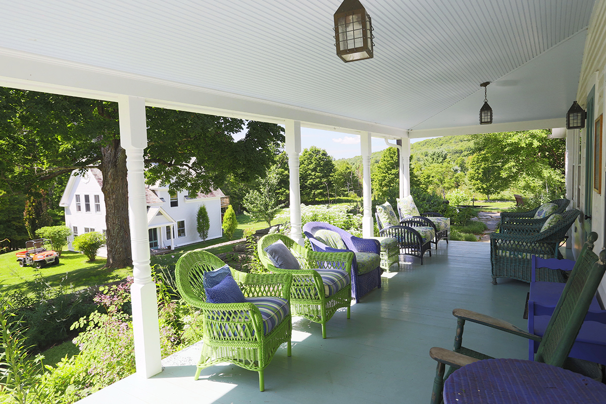 Grey Meadow Farmhouse Porch and View to Office, Tinmouth, VT VT0652-4