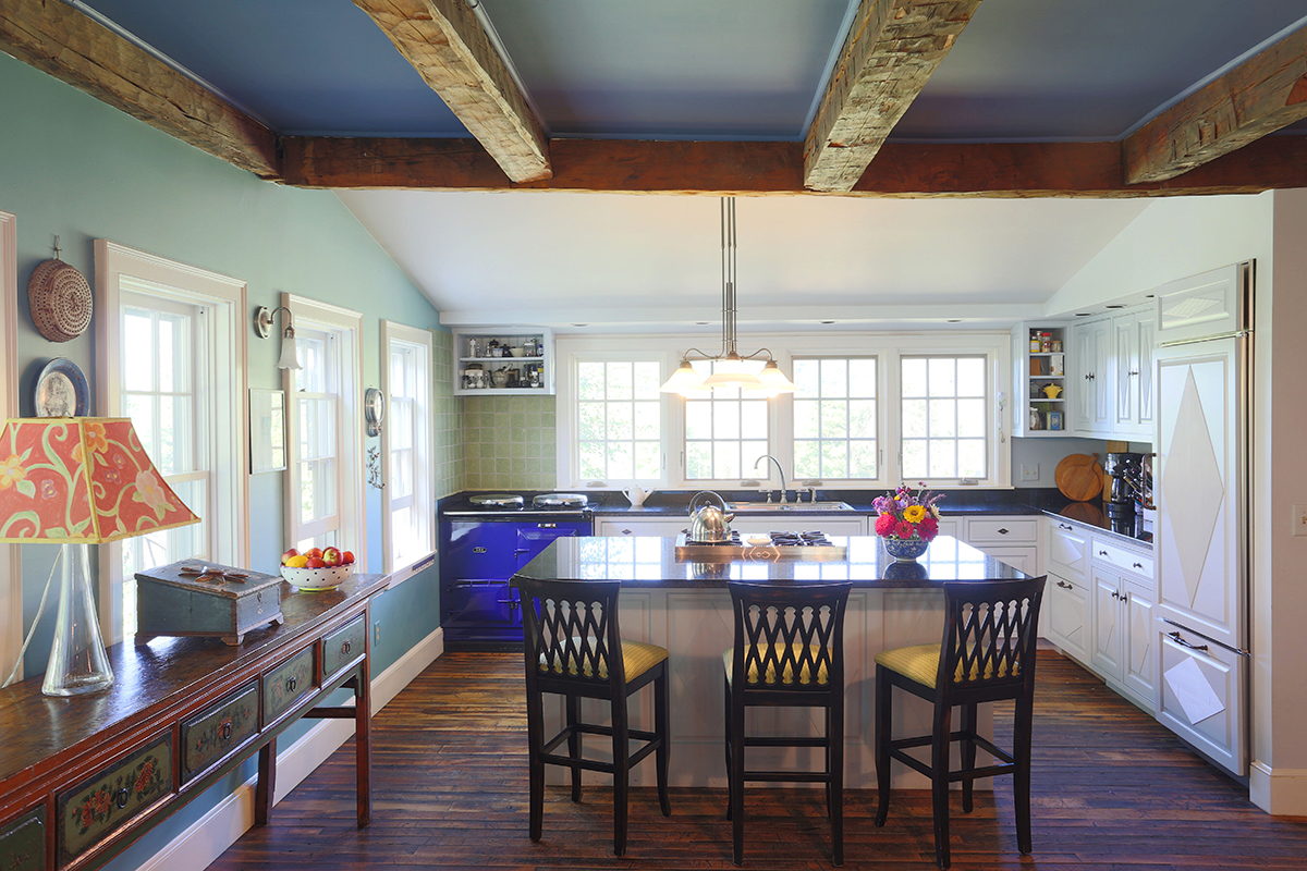Expanded and updated kitchen at Grey Meadow Farm, Tinmouth, VT VT0652-6