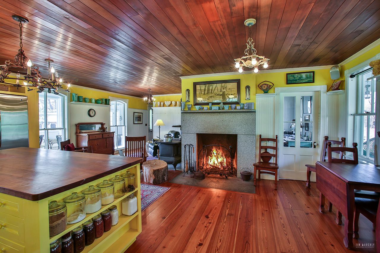 Kitchen fireplace, Breeze Hill Farm - Hartland, VT VT0695-9.jpg