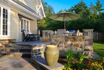 stone & slate patio: Crosswinds, Kattskill Bay, NY NY0316-5