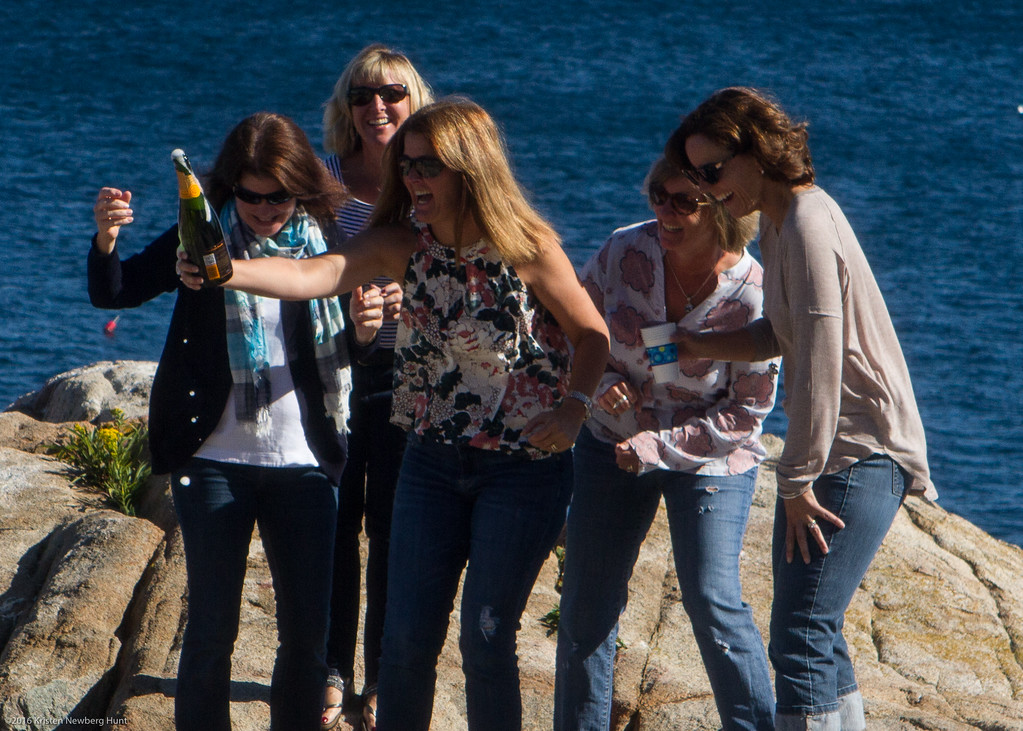 Champagne toasts Mussel Point Oceanfront