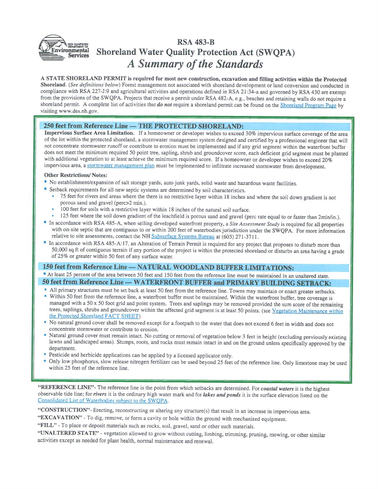 Shoreland Water Quality Protection Act
