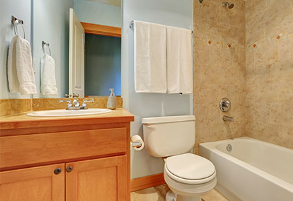 Bathroom with Fresh White Towels