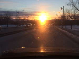 Camel's Hump Mountain sunrise commute view