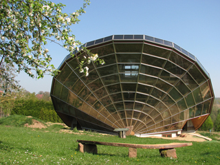 southern facade of the solar house Heliodome