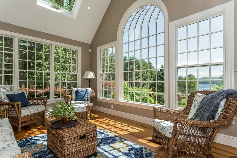 Great room at 121 Bonnyman Road Effingham NH.