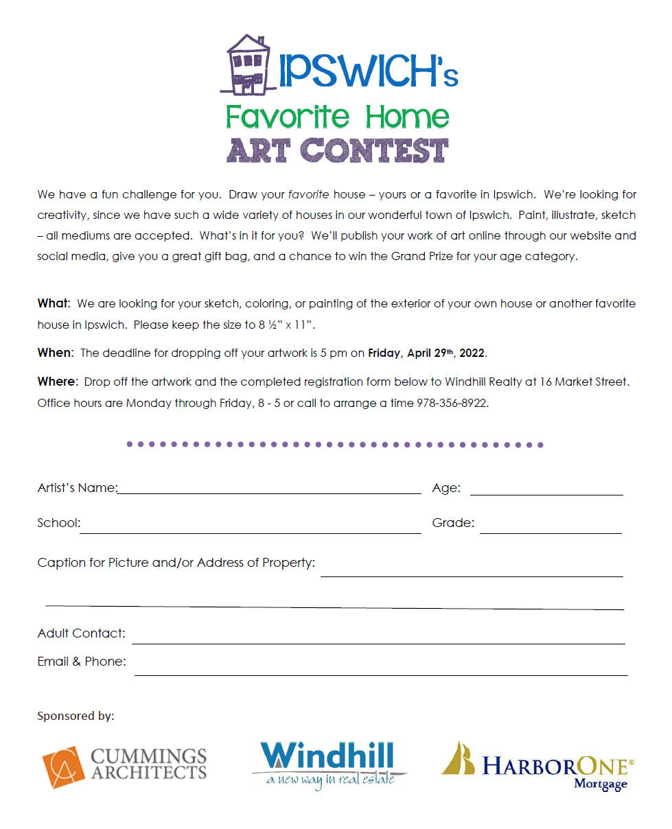 Ipswich Favorite Home Art Contest Registration Form Windhill Realty