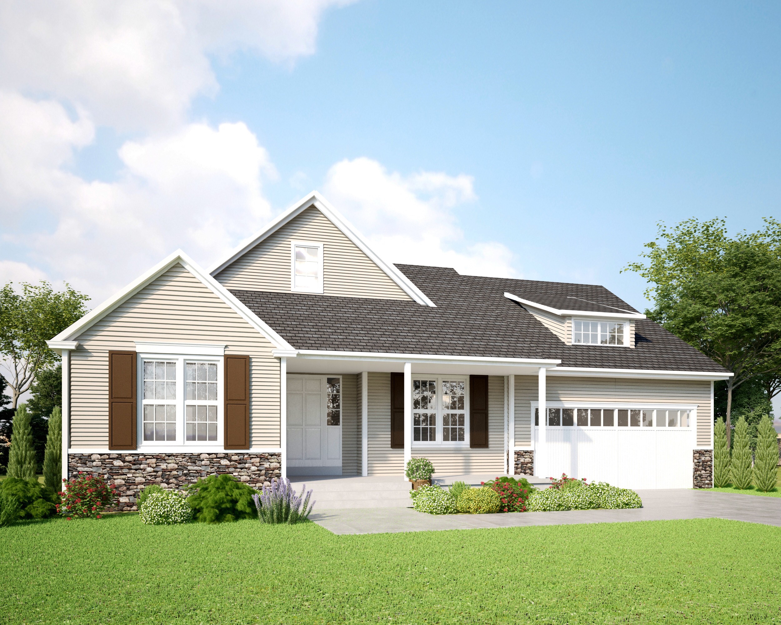 Tan Ranch Style Home