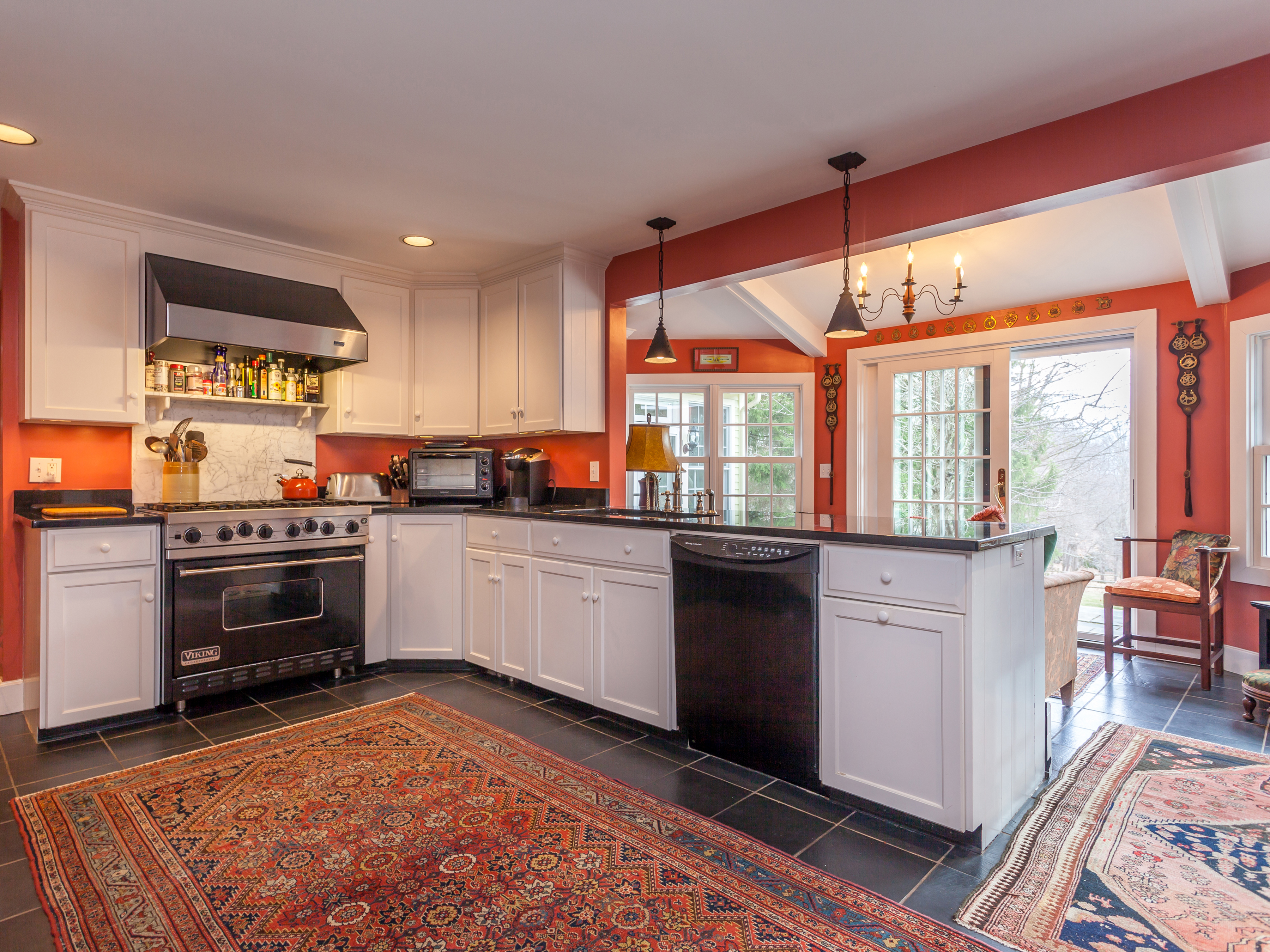 The Kitchen is Spacious with Lovely Views of the Property