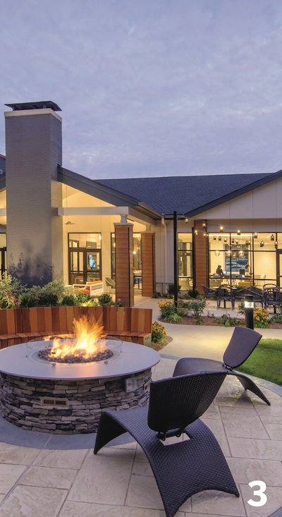 outdoor fire pit and furniture