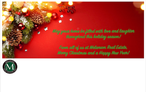 Holiday Greeting from Melanson Real Estate Inc.