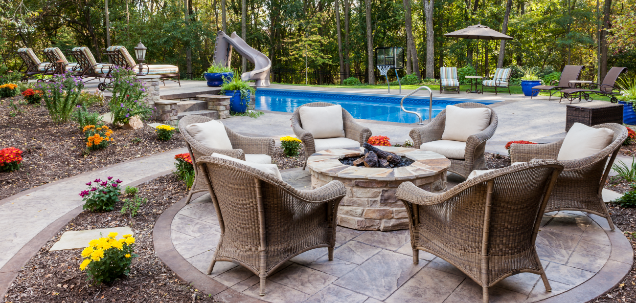 Outdoor pool and furniture
