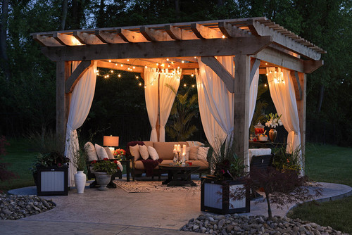 Curtained pergola