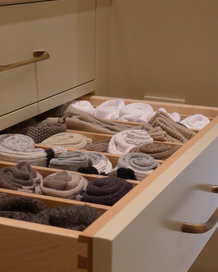 rolled up socks in drawer