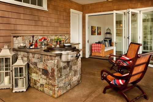 Patio cooktop and chairs