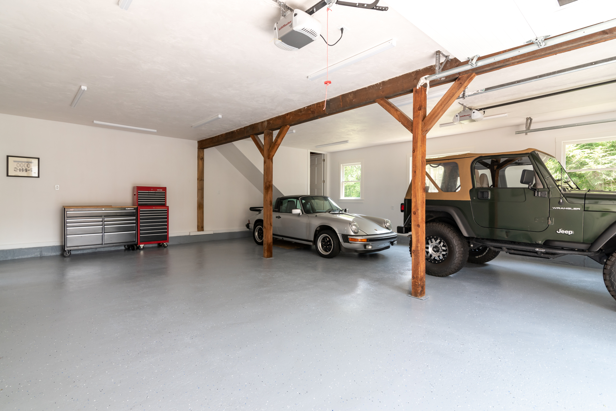 Large Garage with Cars