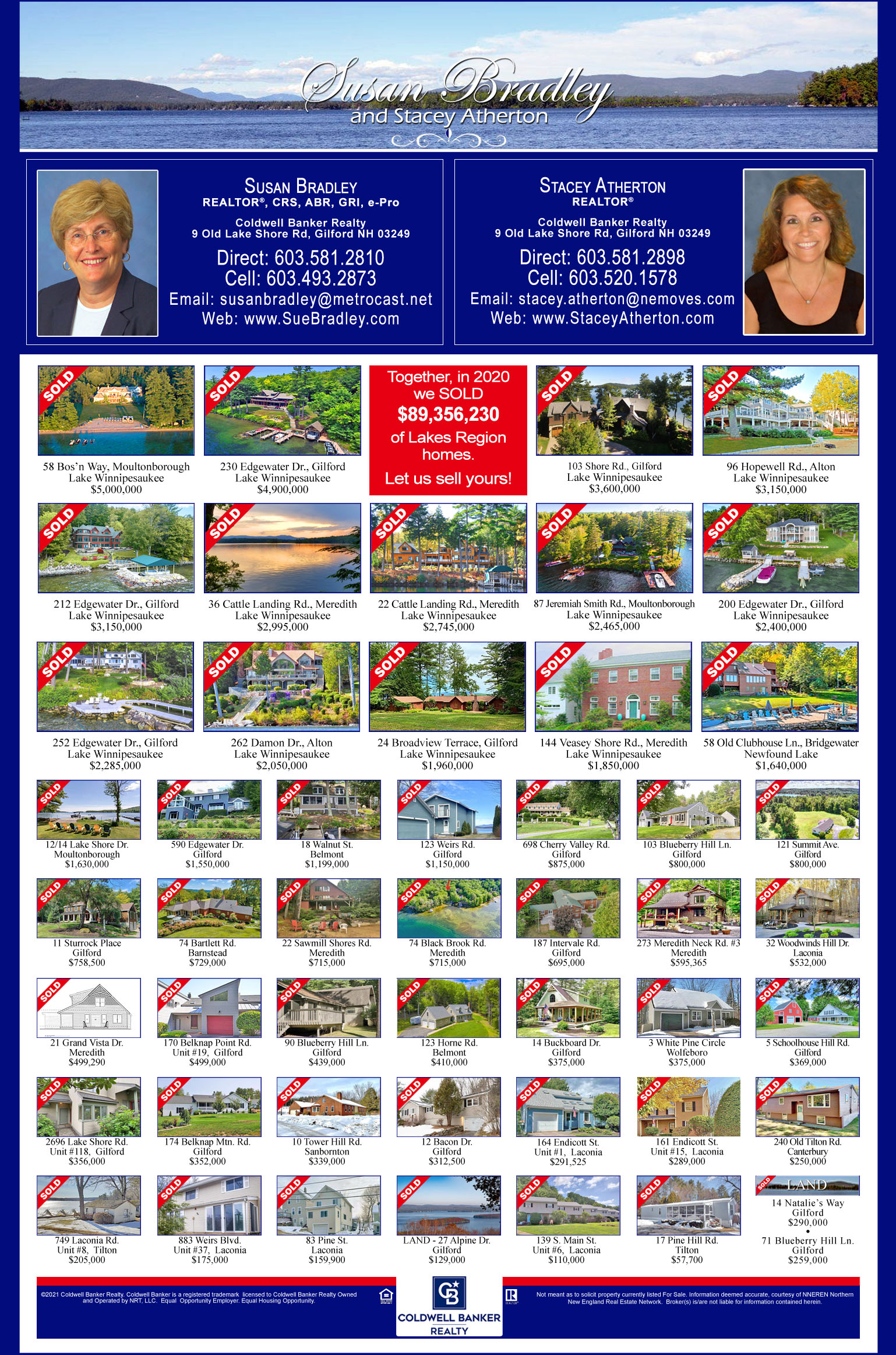 Sold Properties in Lakes Region by Susan Bradley & Stacey Atherton