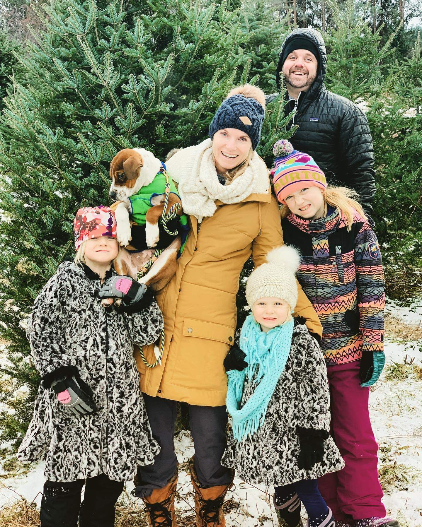 Family with Rescue Dog