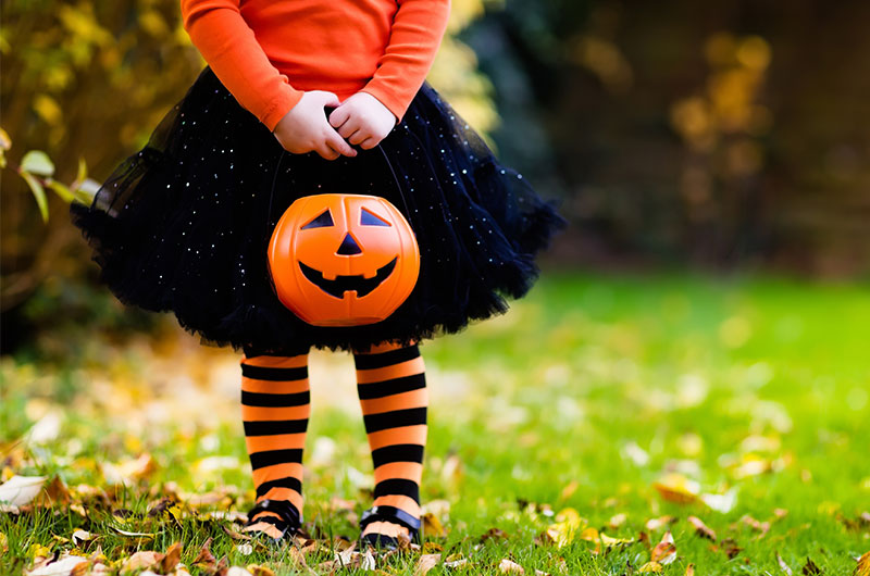Little Girl Trick or Treats