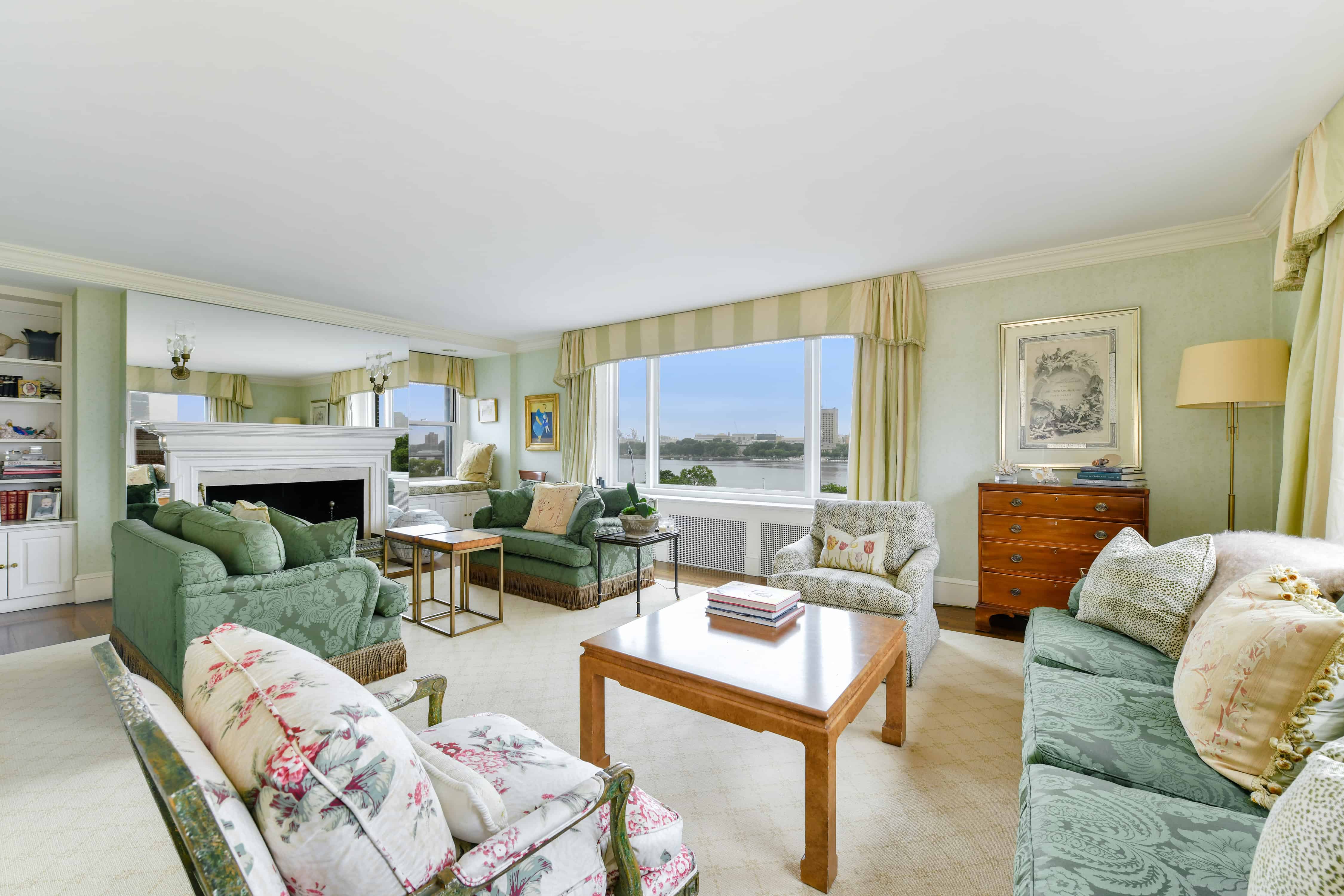 Living Room with Views and Fireplace
