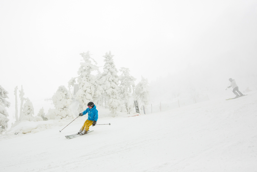Skier on Killington Mountain in Vermont