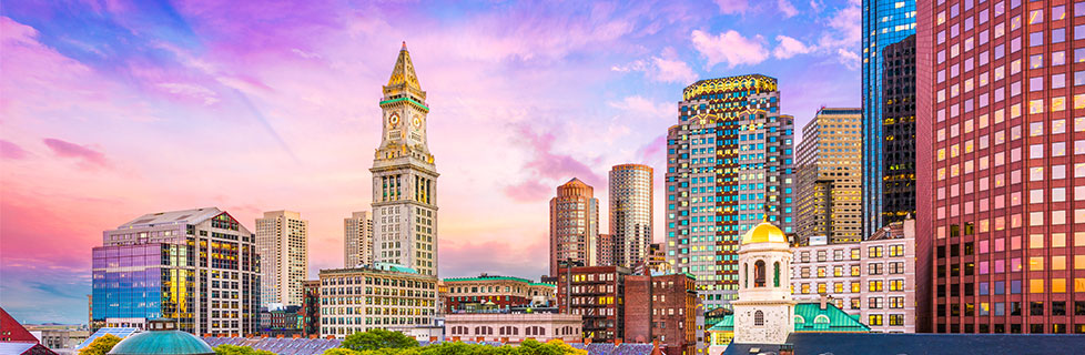 Downtown Boston at Sunset