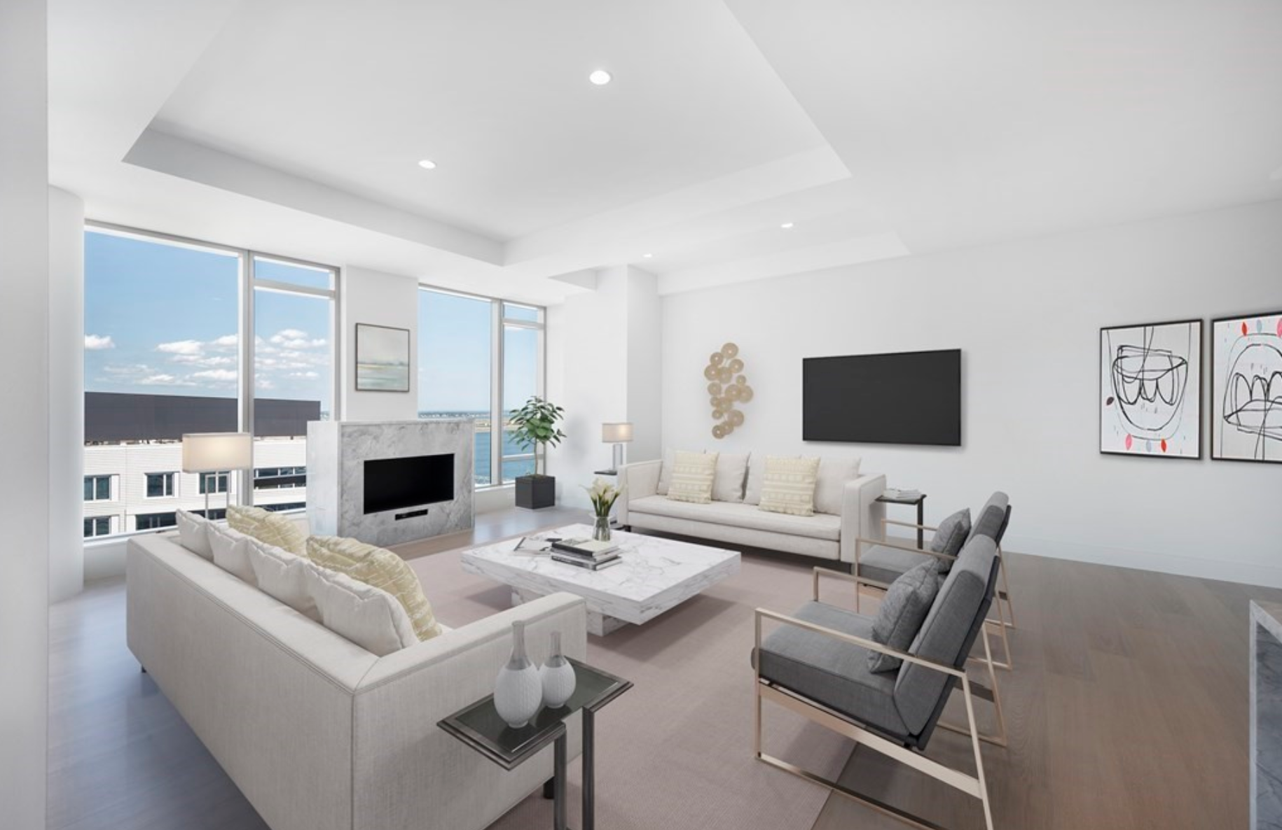 Echelon - Living Room with Fireplace
