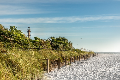 Sanibel Beach and Lighthouse