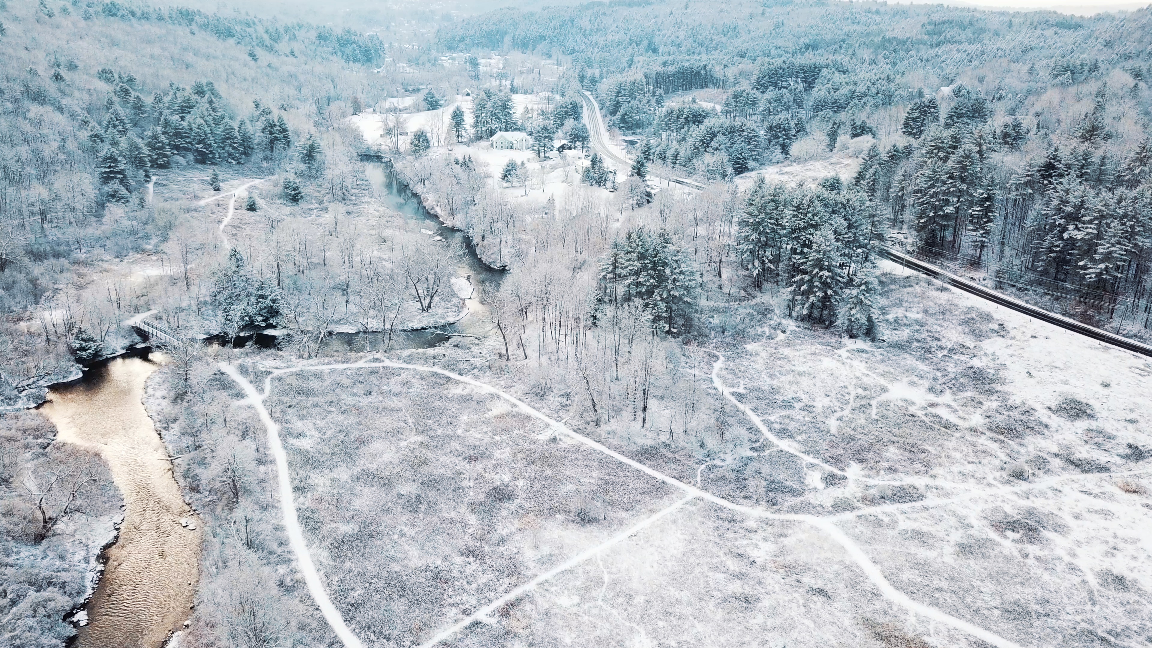 Winter Drone Photo Montpelier, VT