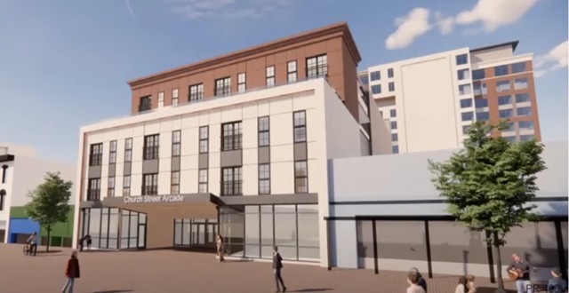 An artistic rendering of CityPlace Burlington Phase 2 from Church Street