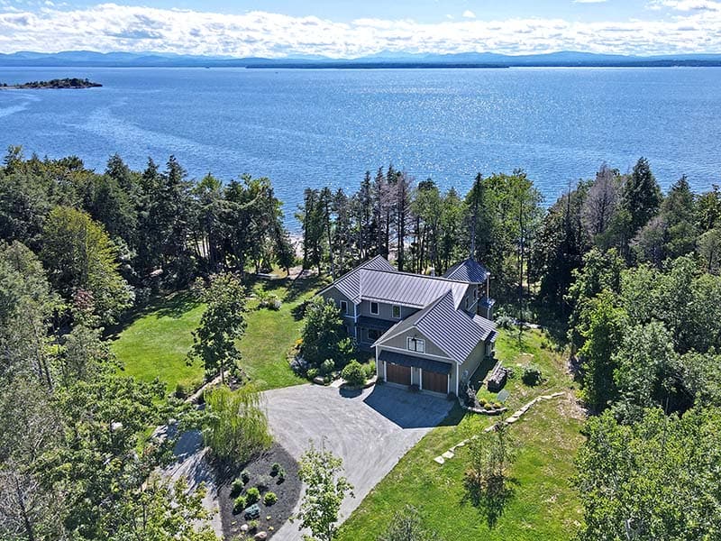 Drone Photo Example - Lake Champlain Waterfront Listing