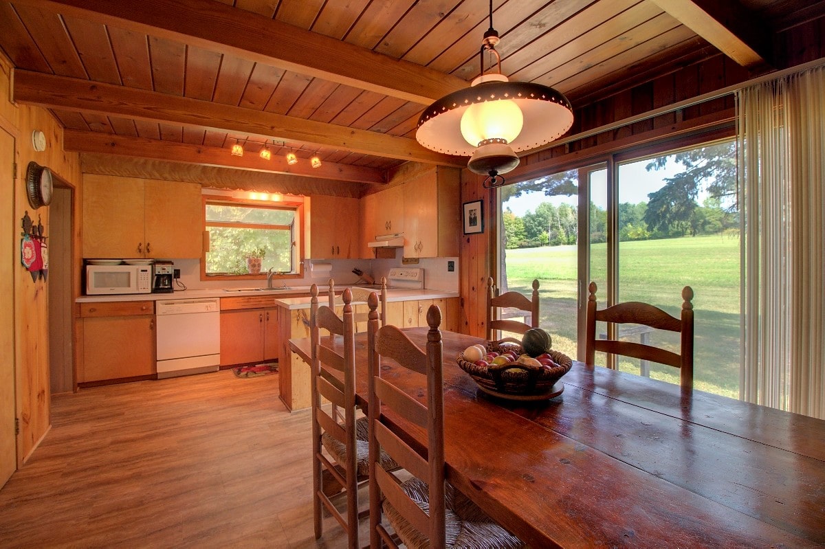 kitchen with warm lighting