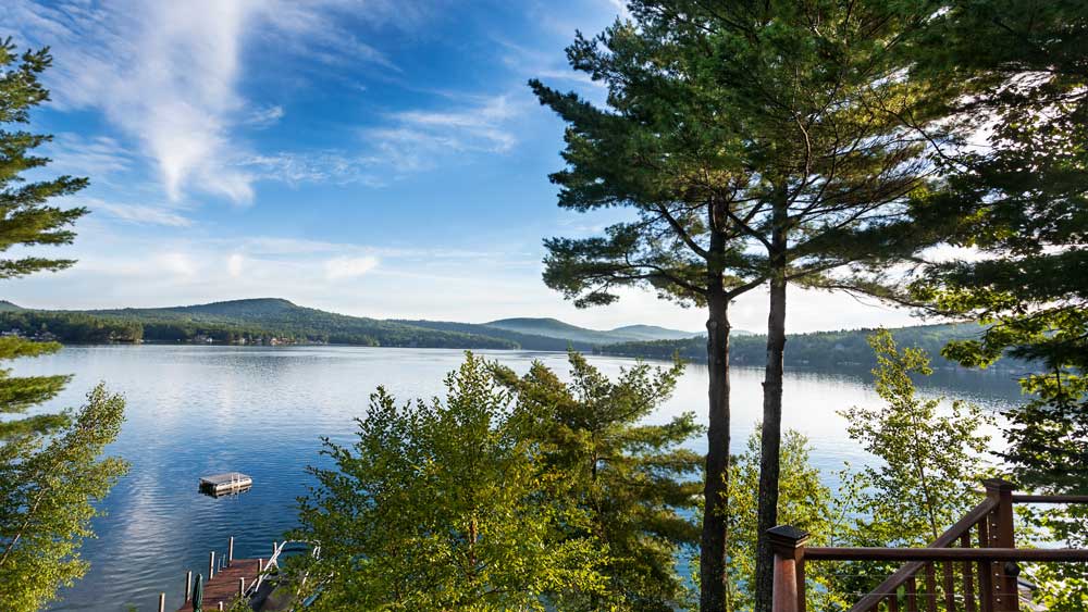 Moultonborough New Hampshire Waterfront Home View Over Dock Virtual Tour