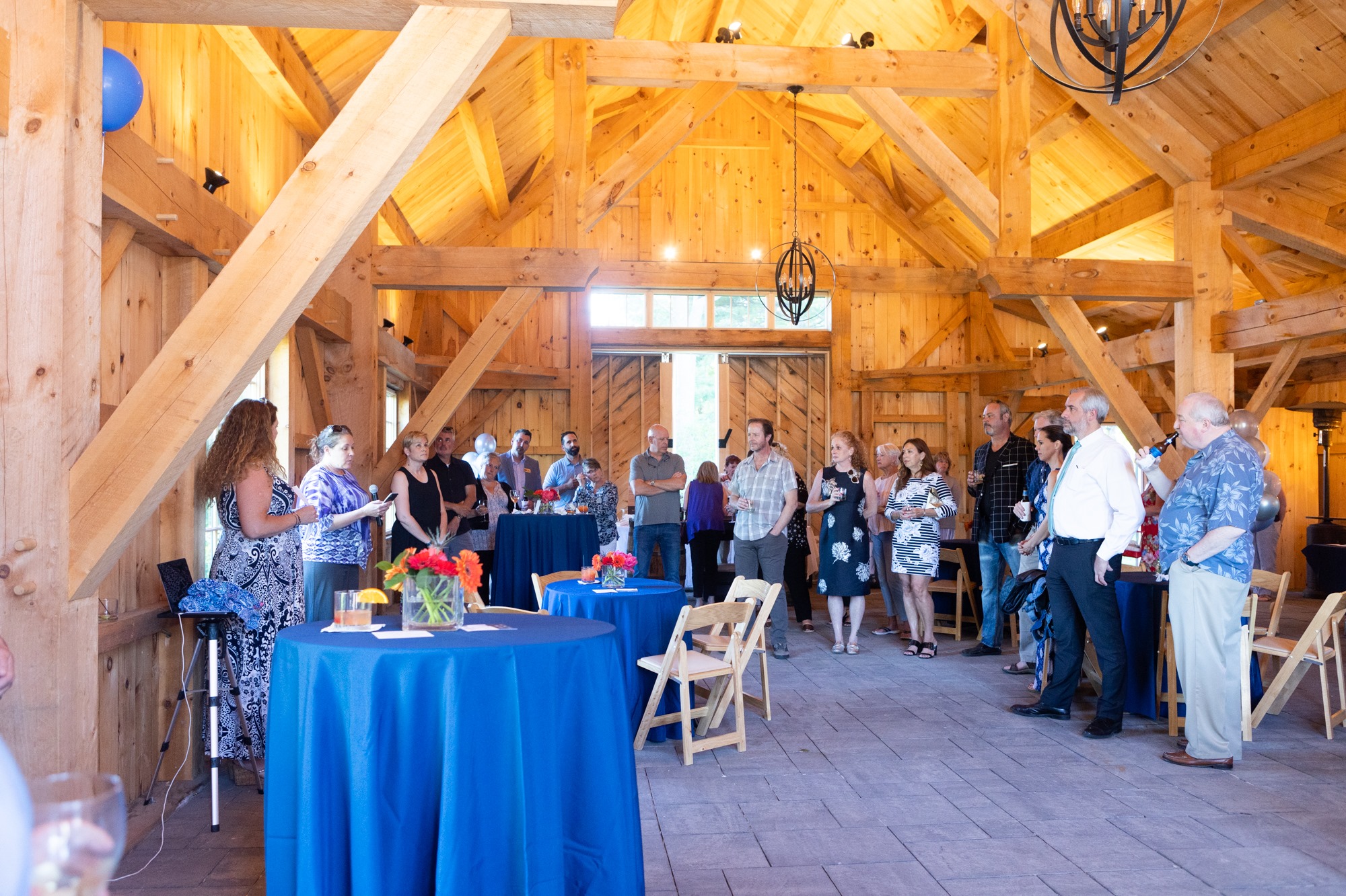 Person giving speech to audience