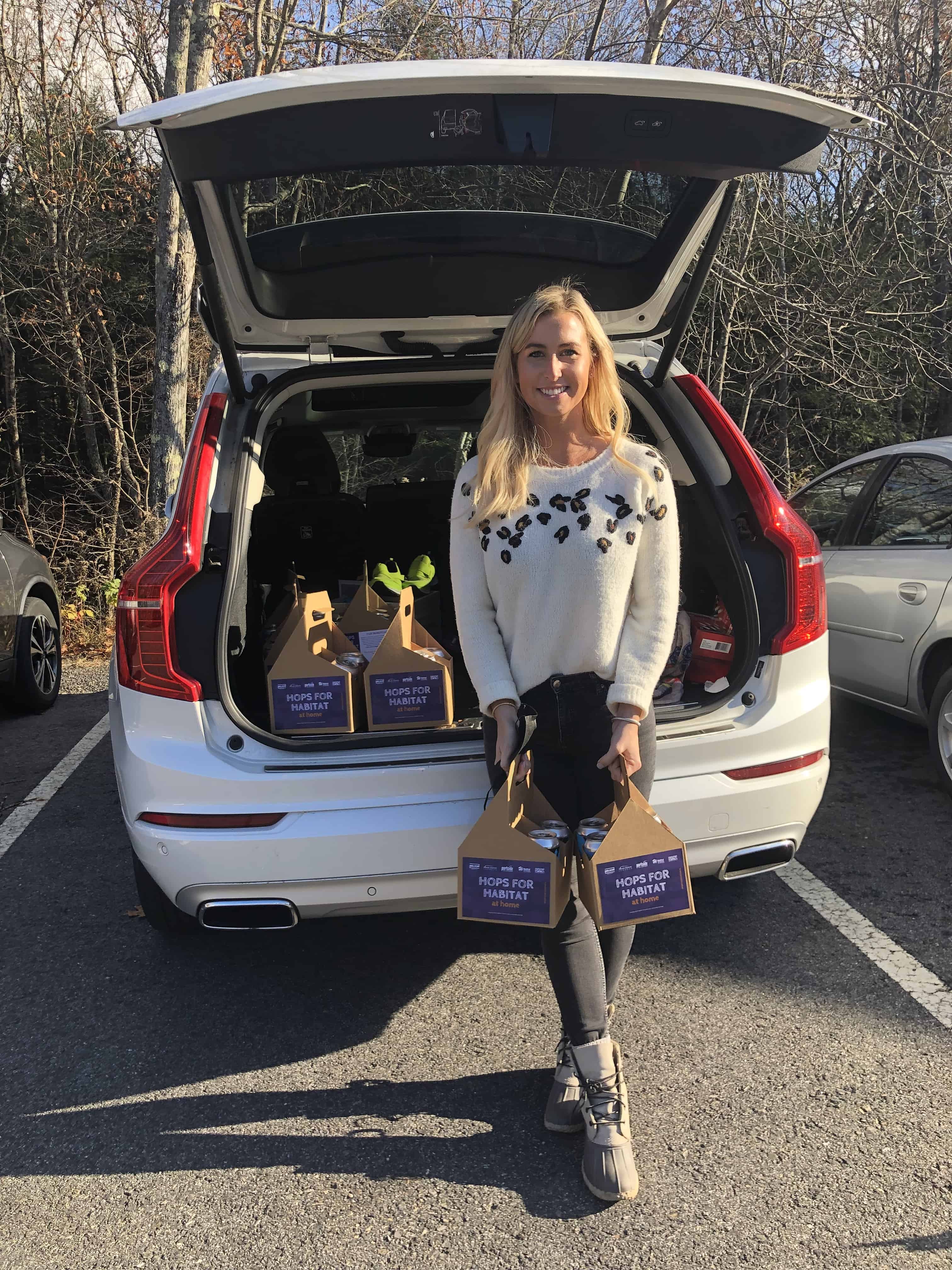 Emilie Levecque off to deliver Hops for Habitat at Home to clients