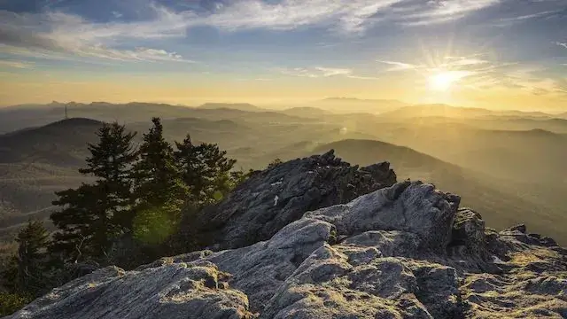sunset view on the mountains
