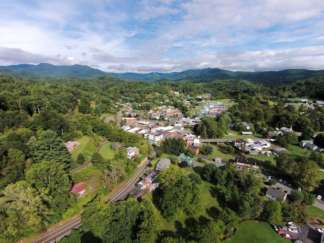 Bakersville view from sky