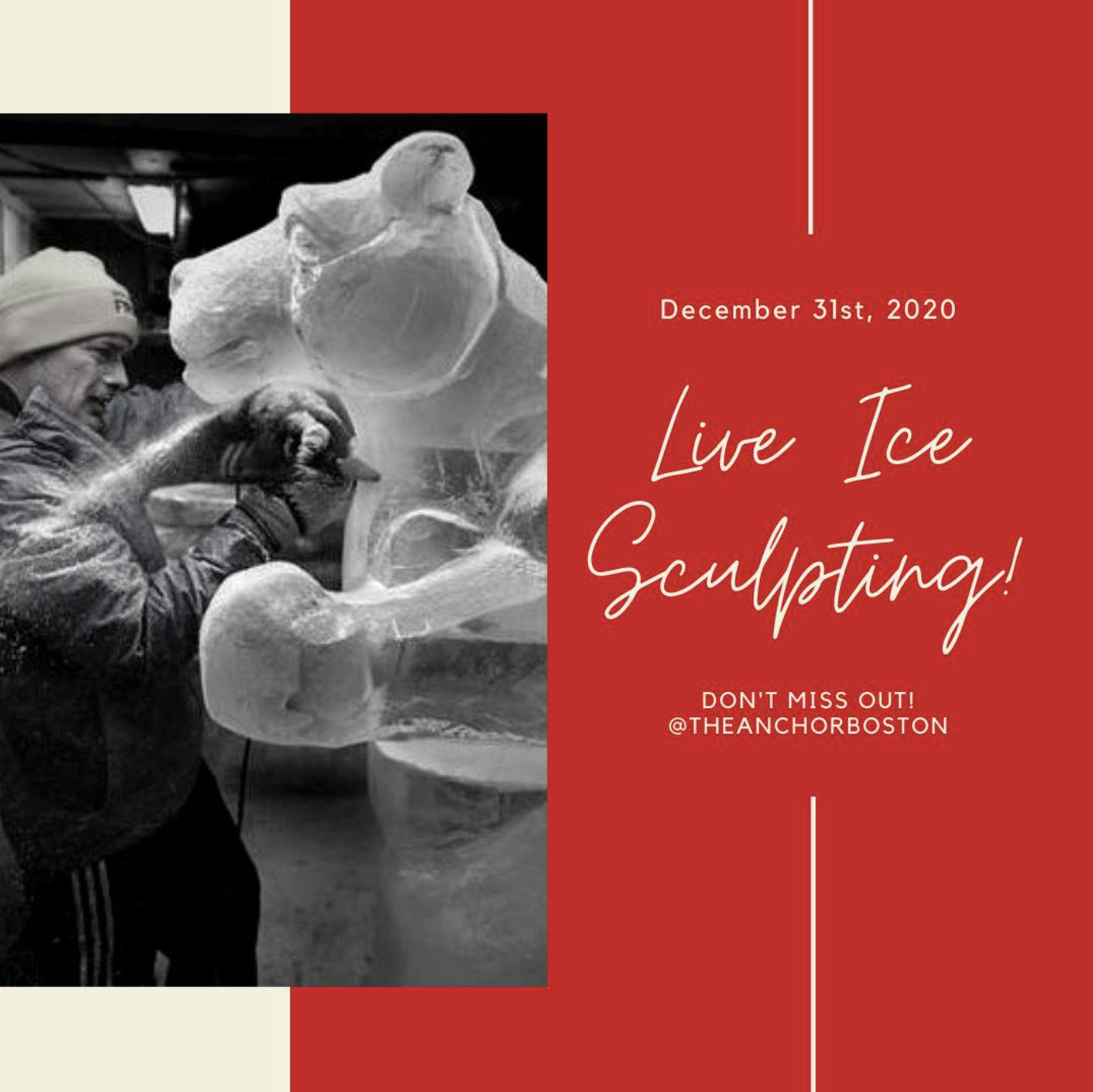 Live Ice Sculpting at The Anchor in Charlestown