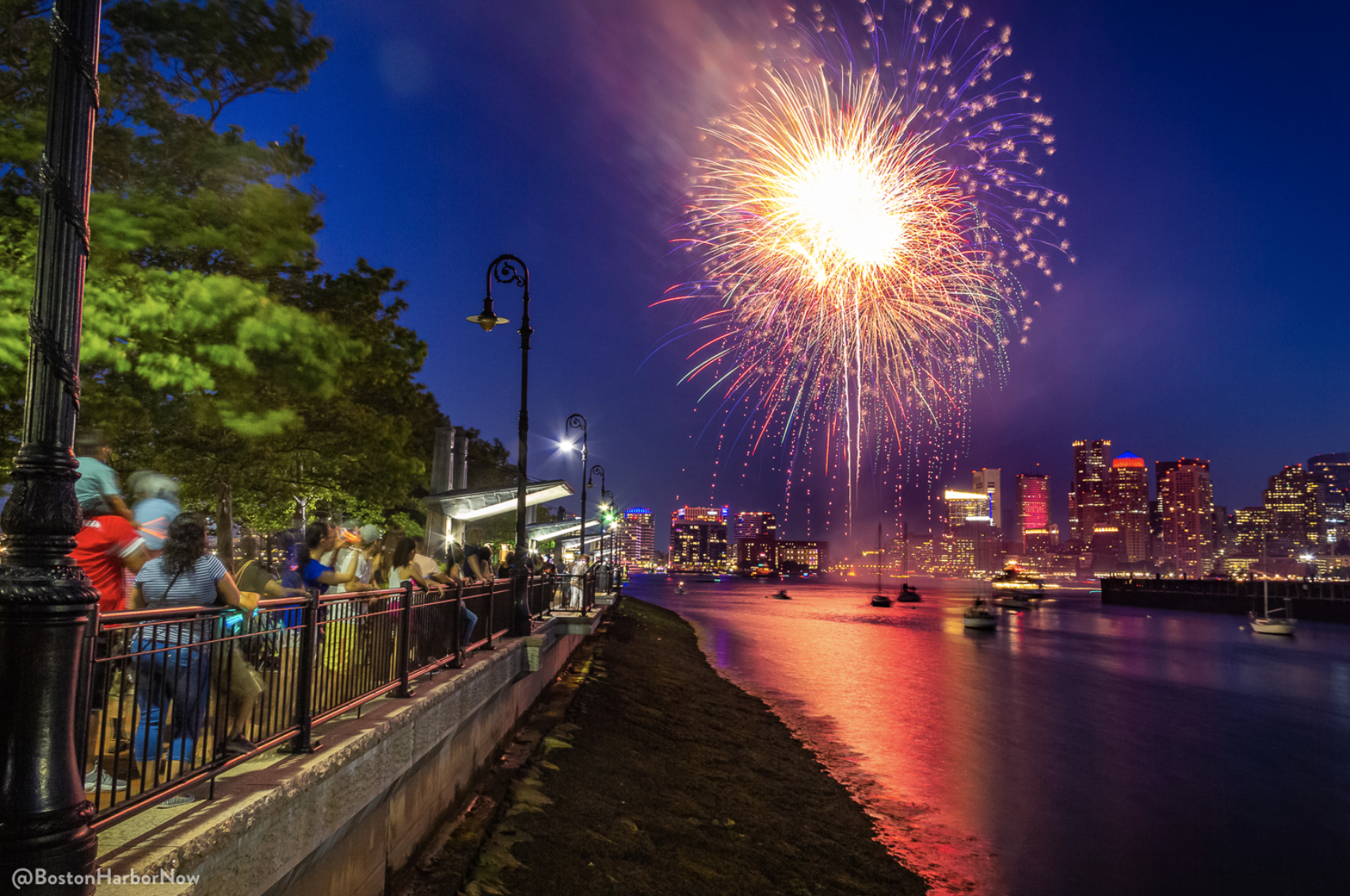 Fireworks on Boston Harbor