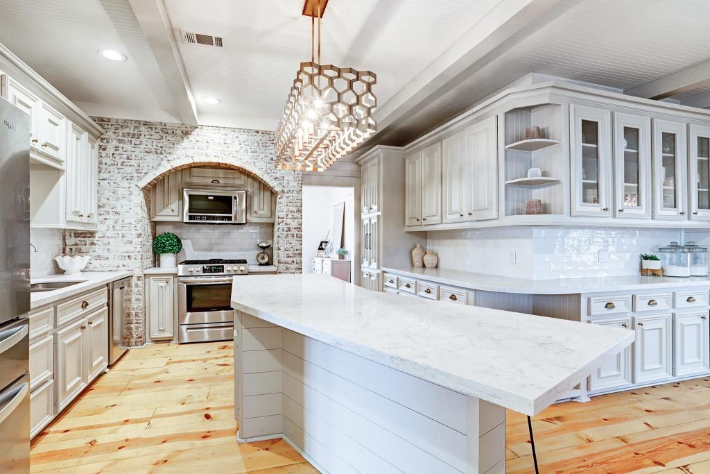 Kitchen with Exposed Brick
