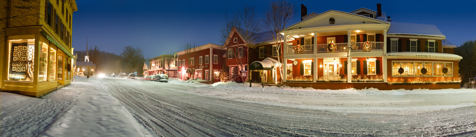 Snow in Vermont Town