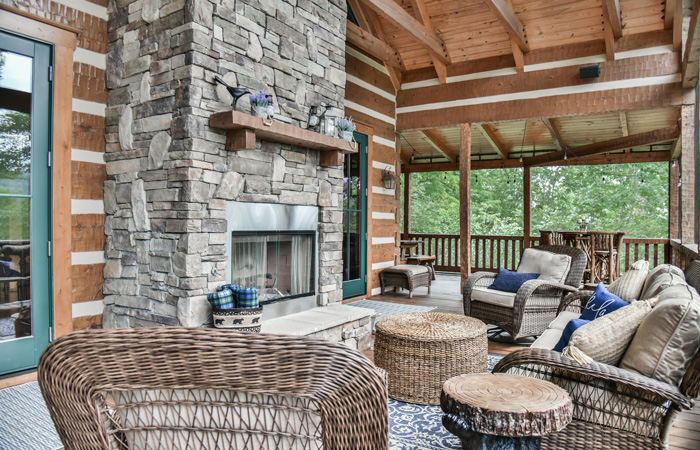 Large house front porch